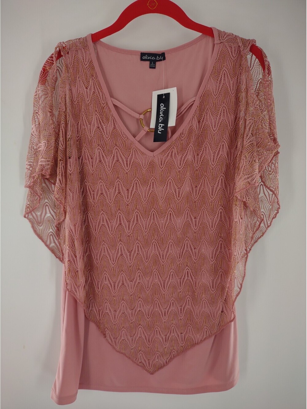 Olivia Blu NWT Women's Blouse Jen Lauve L 019